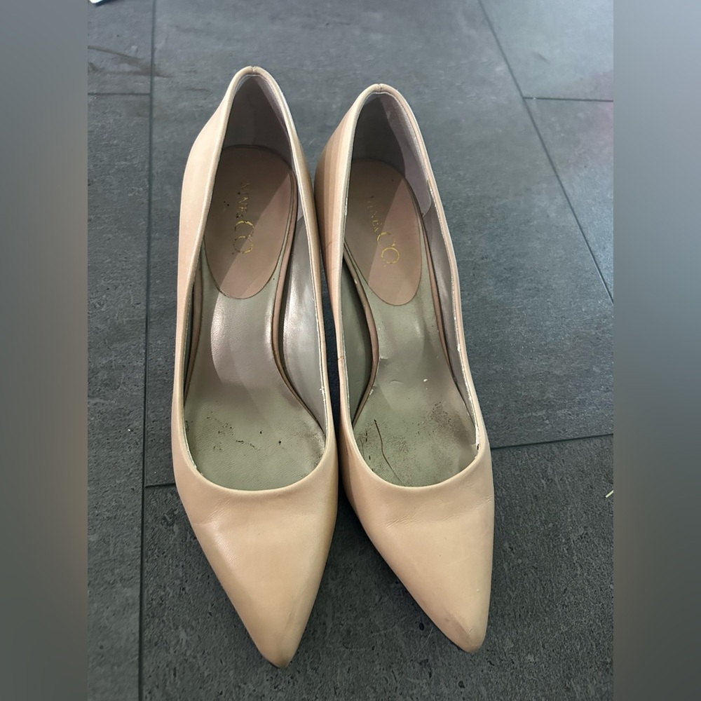 Nine & Co. Beige Pointed-Toe Heels